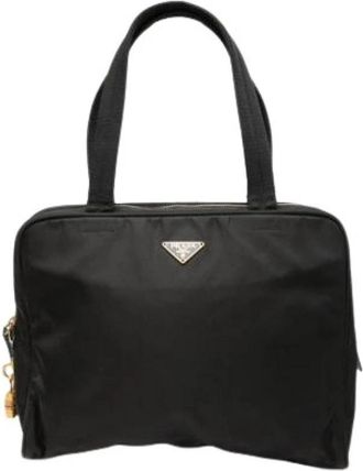 Prada Pre-owned Vintage Nylon Schoudertas - Dames - Vintage Handtas - Zwart - ONE Size - Nylon - Vintage