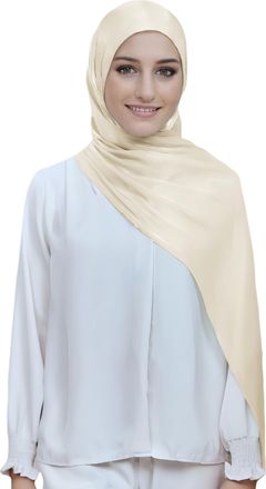 Lina & Lily Sheen Shimmer Womens Crepe Scarf Shawl Wrap Head Hijab Lightweight (Beige)