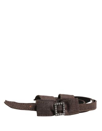 Ermanno Scervino Wool Bow Embellished Buckle Womens Belt