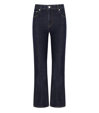 Ganni JEANS BETZY BOOTCUT CROPPED BLU SCURO GANNI