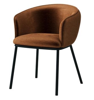 Moloo Silla de tela terracotta y metal negro