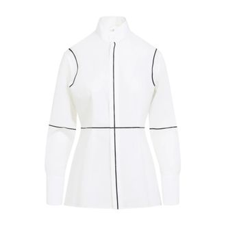 Maison Margiela Overhemden, Dames, Wit, XS, Katoen, Witte Shirt Aw 25 Stijlvolle Dameskleding