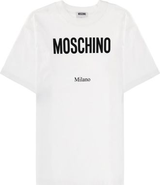 Moschino White Logo Crew Neck T-Shirt