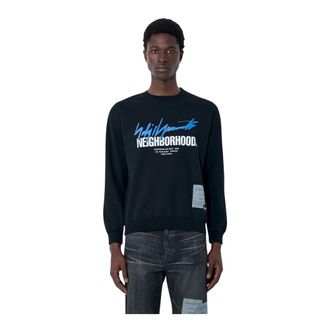 Yohji Yamamoto Sweatshirts, male, Black, Size: 2XL x NE Logo Print Sweatshirt