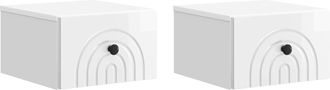 vidaXL Mesita De Noche De Pared 2 Uds. Brillante 33 X 34,5 X 20 Cm Vidaxl
