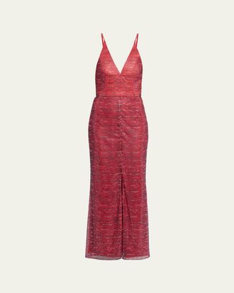 Giorgio Armani Backless Rhinestone Maxi Dress