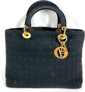 Dior Black Nylon Canvas Handbag Tote Bag (Pre-Owned)