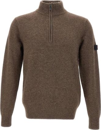 Peuterey Maglione con mezza zip - Marrone