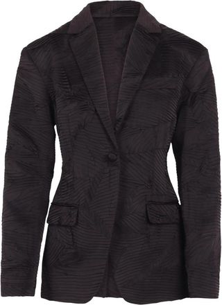 Ulla Johnson Gezijde Blazer met Plooi - Dames - Blazers - Zwart - M - Leer - Jassen