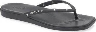 Crocs Miami Studded Flip Flop in Black at Nordstrom, Size 10