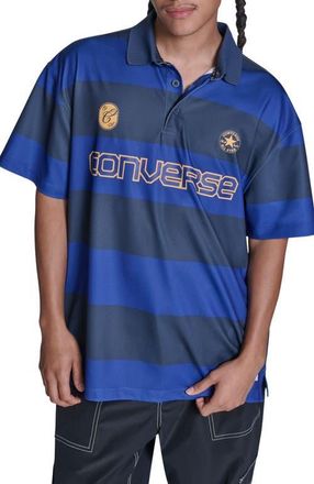 Converse Retro Chuck Short Sleeve Polo Shirt in Converse Blue Multi at Nordstrom, Size X-Large