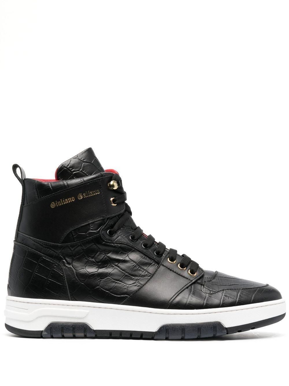 【関税&送料込】Giuliano Galiano Sneakers Giuliano Galiano crocodile-embossed Nemesis Sneakers | Black