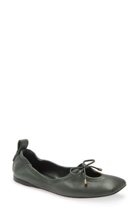 Frame Denim Le Sunset Square Toe Ballet Flat in Forest at Nordstrom, Size 6Us