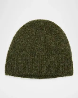 Dries Van Noten Men & apos;s Moss Wool Ribbed Beanie Hat