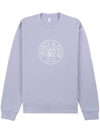 Sporty & Rich Connecticut Crest crew-neck sweatshirt - unisex - Cotton - M - Purple