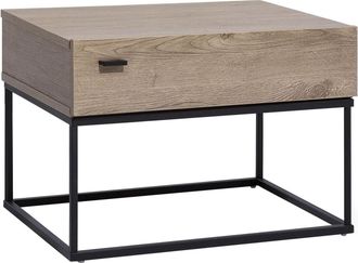 Beliani Beliani - Mesita De Noche Caj&oacute;n De Madera Oscura Base De Metal Negro Industrial Cairo