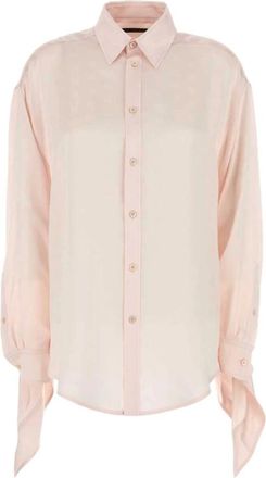 Balenciaga Overhemden, Dames, Roze, S, Blouse met geknoopte manchetten