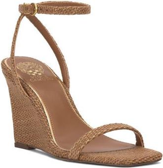 Vince Camuto Ambee Ankle Strap Wedge Sandal in Golden Walnut at Nordstrom, Size 9.5