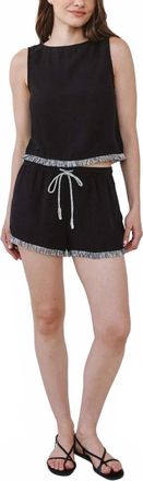 Bella Dahl Elastic Waist Fringe Shorts In Black