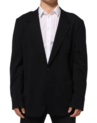 Dolce & Gabbana Viscose Two-Button Blazer - Black