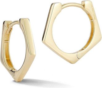 Ember Fine Jewelry 14K Pentagon Hoop Earrings