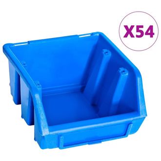 Berkfield Home 96 Piece Storage Bin Kit with Wall Panels Blue