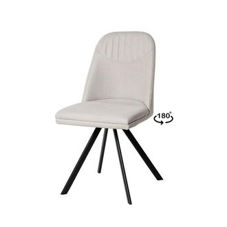 Koketto Home Silla de comedor giratoria asiento beige y patas negras