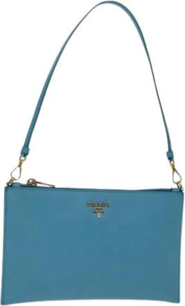 Prada Pre-owned Clutches, female, Blue, Size: ONE SIZE Pre-owned Accessory Pouch