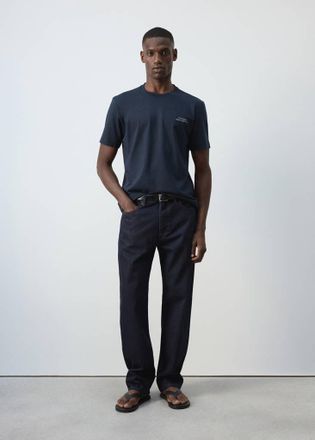 Mango T-shirt 100% cotone testo blu marino scuro - Uomo - XXL - MANGO MAN