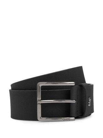 BOSS logo-lettering leather belt - Black