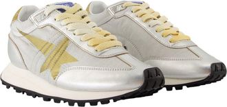 Golden Goose Womens Metallic Leather Sneaker Silver Calfskin