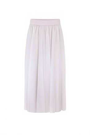 Fabiana Filippi Womens Flared Tulle Midi Skirt In Light Beige