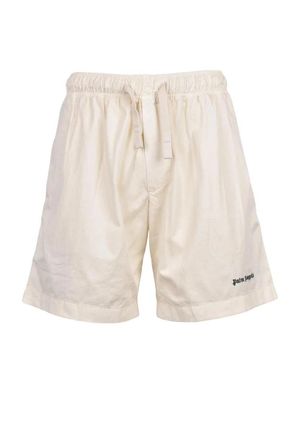 Palm Angels Cotton Shorts - Cream