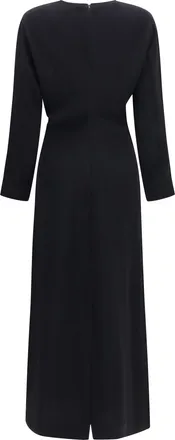 Toteme Womens Long-Sleeve Low-Waist Dress, Black Viscose