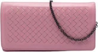 Bottega Veneta Pre-owned Nappa Leather Crossbody - Dames - Vintage Clutch - Roze - ONE Size - Leer - Vintage