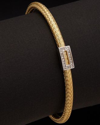 Meshmerise 18K Over Silver 0.15 Ct. Tw. Diamond Bangle Bracelet