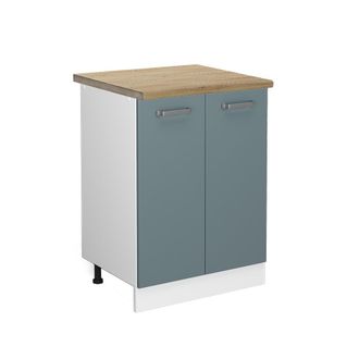 Vicco Mueble Bajo De Cocina R-line, Gris Azulado, 60 Cm, Et Roble
