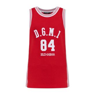 Dolce & Gabbana Embroidered Logo Tank Top - Heren - Tops - Rood - Maat: L Poliester