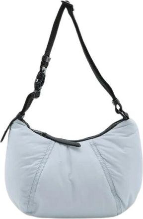 Moncler Pre-owned Shoulder Bags, female, Blue, Size: ONE SIZE Pre-owned Spread Nylon Leather Shoulder Bag