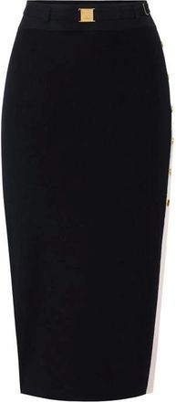 Elisabetta Franchi Dames, Rokken, Zwart, Maat: L Leer