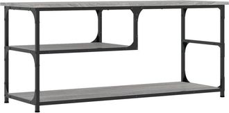 vidaXL Mueble de TV contrachapada y acero gris Sonoma 103x38x46,5 cm vidaXL