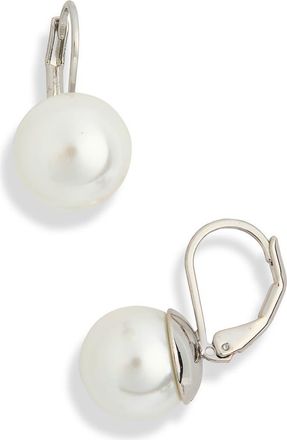 Nordstrom Rack Faux Pearl Drop Earrings in White- Silver at Nordstrom Rack