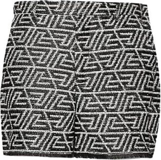 Balmain Hoge Taille Tweed Shorts - Dames - Korte rokken - Zwart - S - Tweed - Rokken