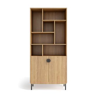 HERDASA Estanter&iacute;a almacenamiento de melamina en roble dorado 180x80x32 cm