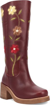 Dingo Bloom Embroidered Boot in Merlot at Nordstrom, Size 6.5