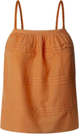 Pepe Jeans London Gewassen Oranje Top met Dunne Bandjes - Dames - Tops zonder mouwen - Oranje - S - Tops