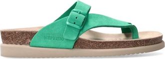 Mephisto Groene Teenslipper Uitverkoop - Dames - Slippers - Groen - 36 EU - Su&egrave;de - Schoenen