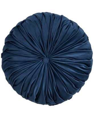 Saro Lifestyle Round Velvet Pintucked Pillow