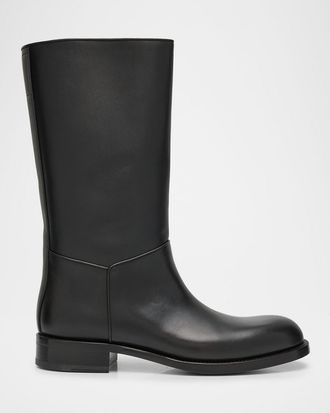 The Row Nobilis Leather Mid Riding Boots