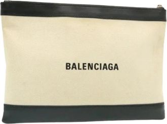 Balenciaga Pre-owned Vintage Clutch - Dames - Vintage Clutch - Beige - ONE Size - Leer - Vintage